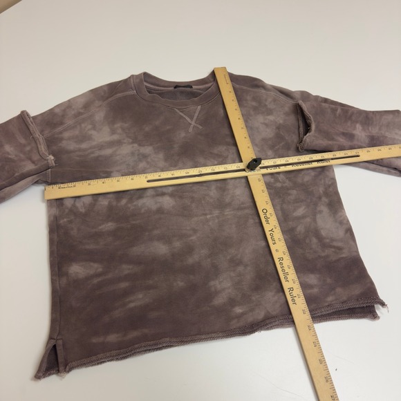 ATM Sweatshirt Womens Small Tie Dye Pullover Distressed Raw Hem Made in Peru - Picture 7 of 10